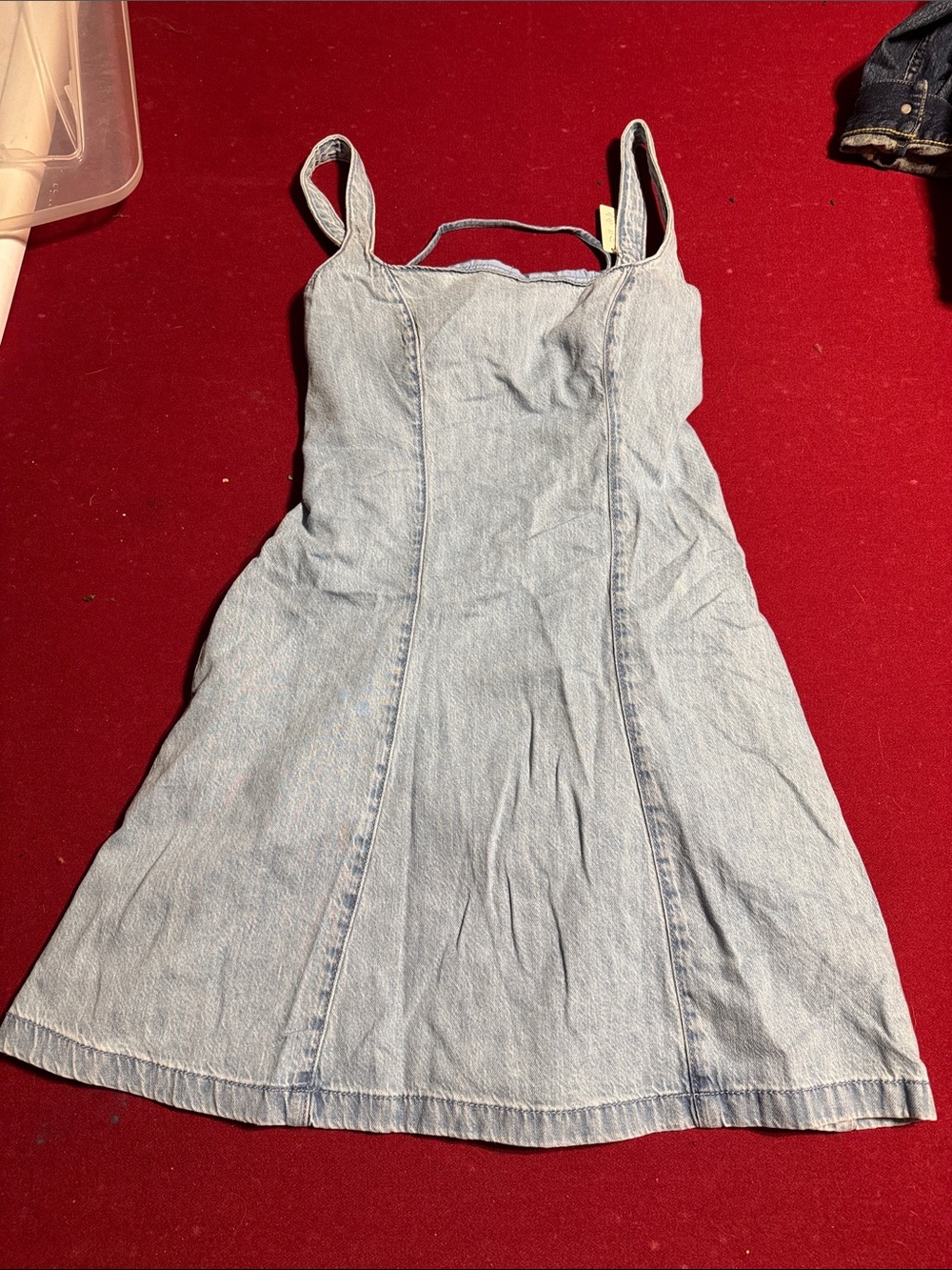 Hollister Light Blue Denim A-Line Mini Dress